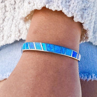 Blue and Silver Opal Bracelet - Isola-State of Style