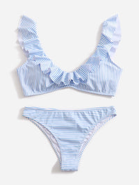 Blue and White Striped Bikini - Lina-XS-State of Style
