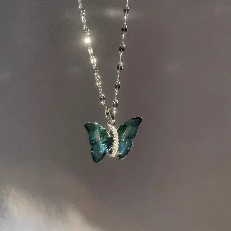 Blue Butterfly Necklace – Elina-State of Style