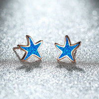 Blue Opal Starfish Earrings - Marina-Blue Opal-Rose Gold-State of Style
