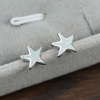 Blue Opal Starfish Earrings - Marina-Blue Opal-Silver-State of Style