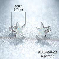 Blue Opal Starfish Earrings - Marina-Blue Opal-Silver-State of Style