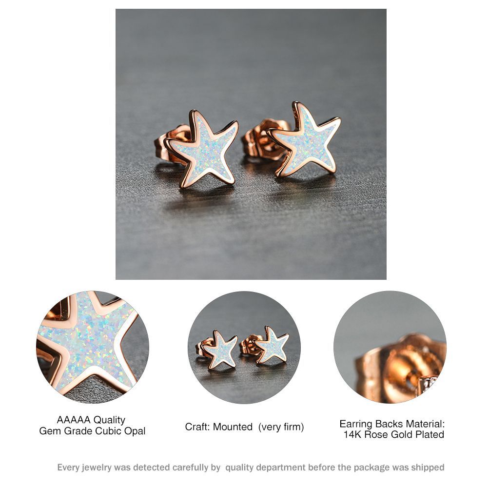 Blue Opal Starfish Earrings - Marina-Blue Opal-Silver-State of Style