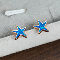 Blue Opal Starfish Earrings - Marina-Blue Opal-Silver-State of Style