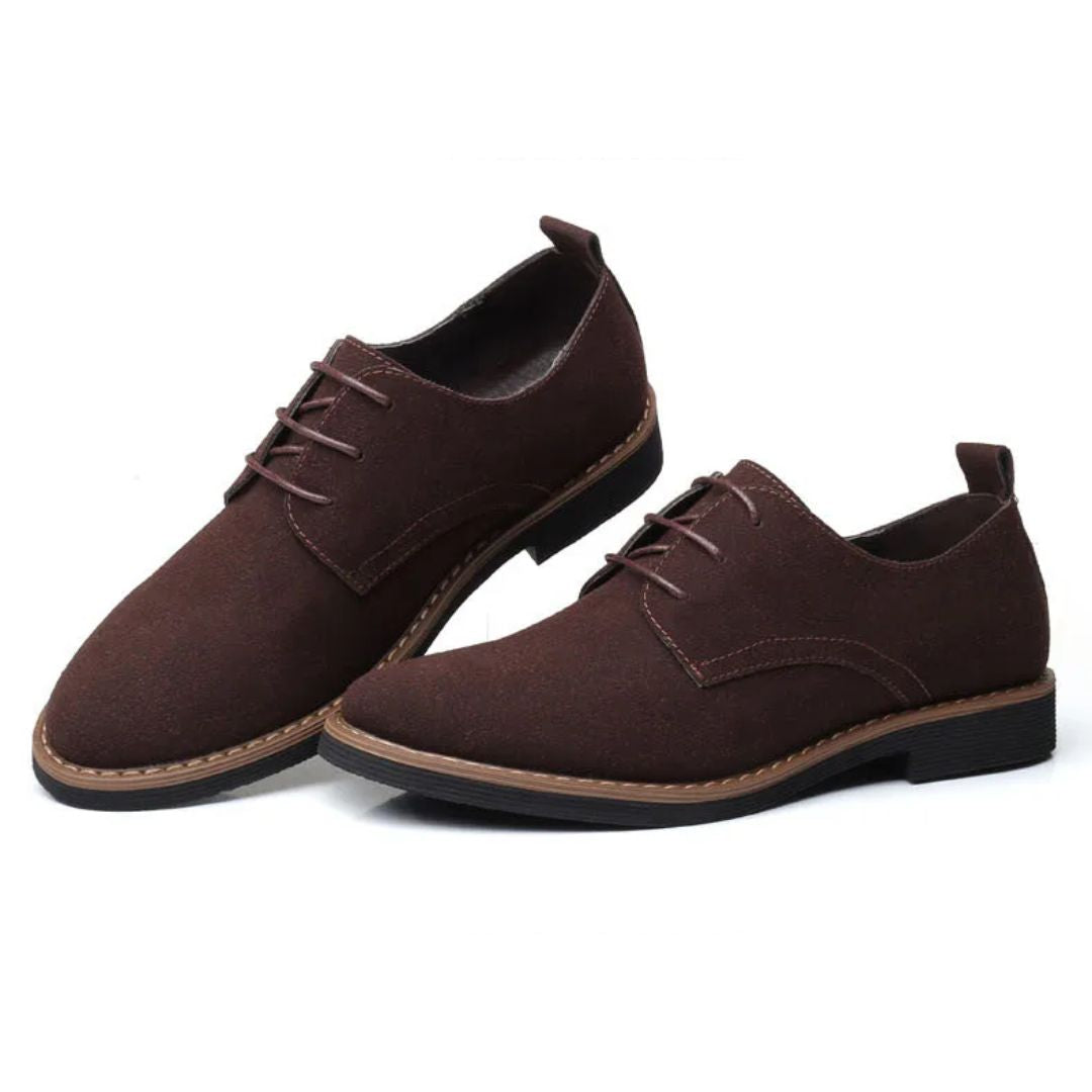 Blue Suede Oxford Sneakers Louis – Casual Comfort & Style-Brown-5.0-State of Style