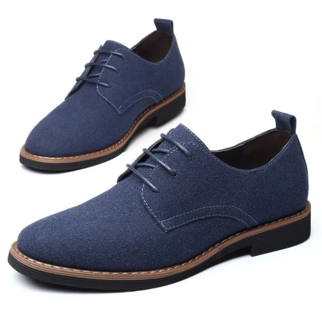 Blue Suede Oxford Sneakers Louis – Casual Comfort & Style-Brown-5.0-State of Style