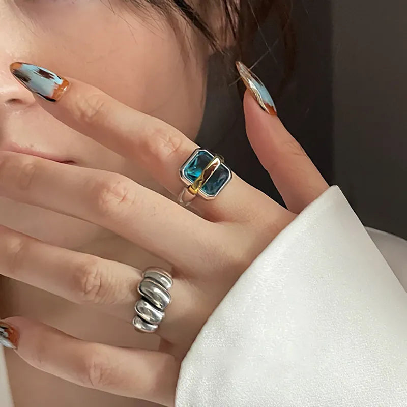 Blue Zircon Silver Ring | Elegant | Sparkling | Timeless Design-State of Style