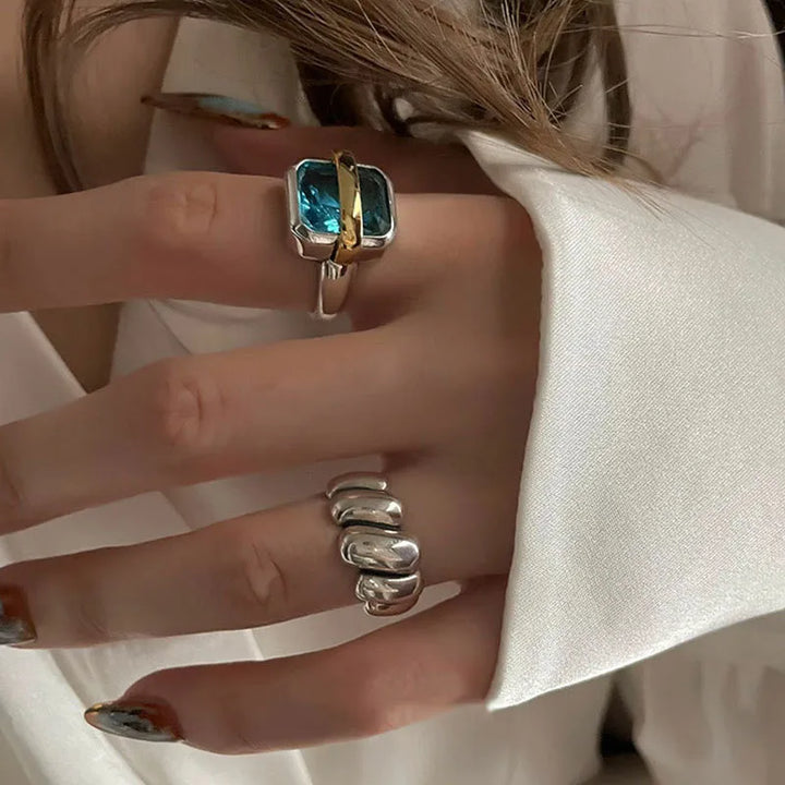 Blue Zircon Silver Ring | Elegant | Sparkling | Timeless Design-State of Style