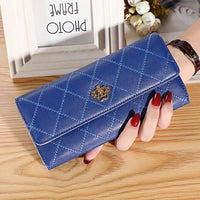 Argyle Pattern Triple Fold Wallet with Royal Gold Accent