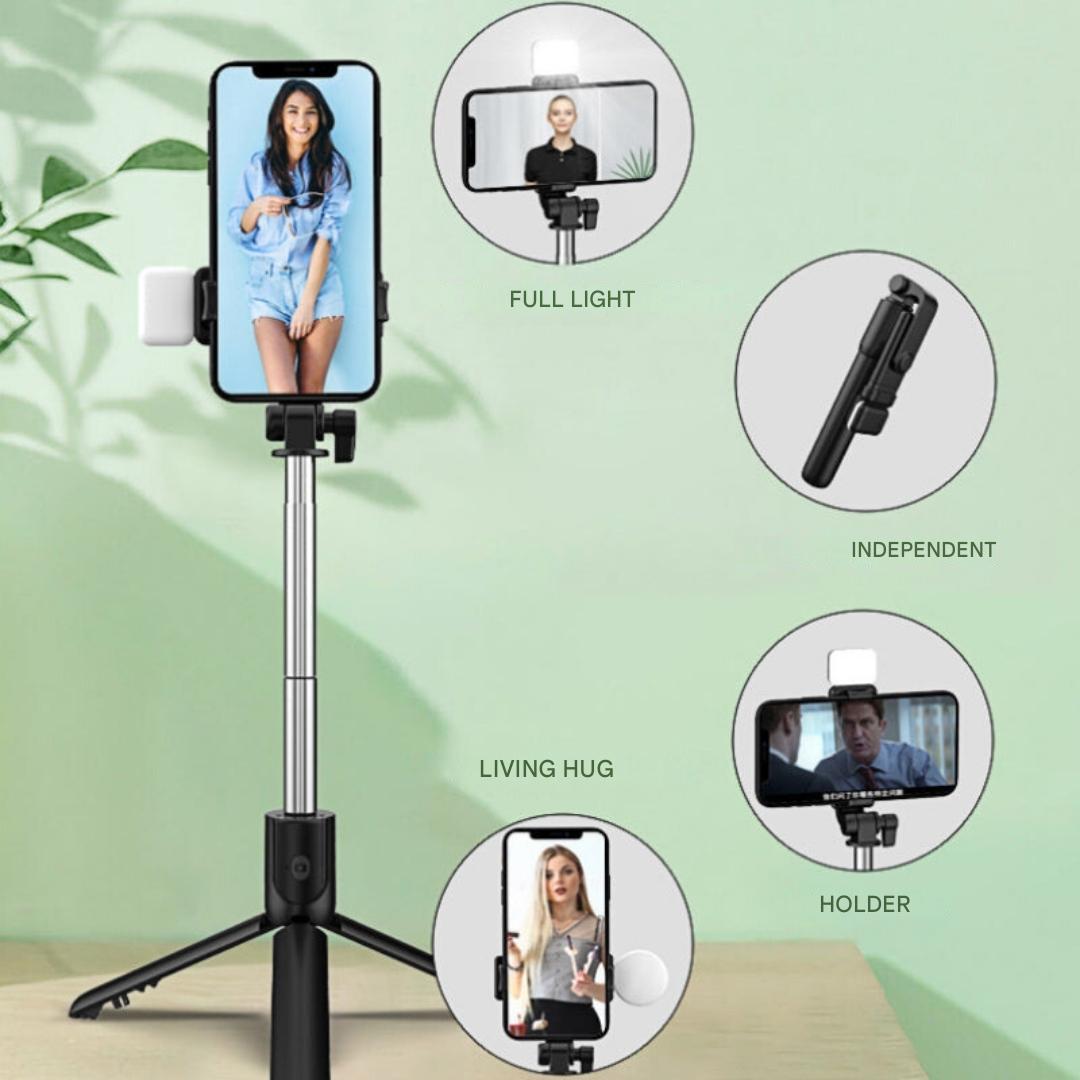 Bluetooth Selfie Stick & Tripod - FlexiShot-Black-State of Style
