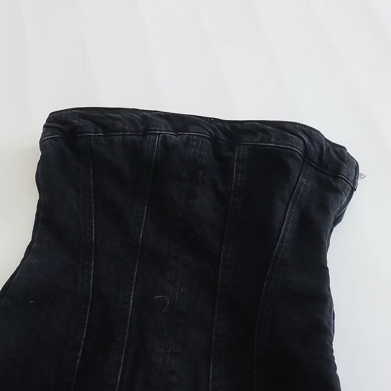 Bobbie Strapless Denim Dress | Cool and Unique-Light Blue-XS-State of Style
