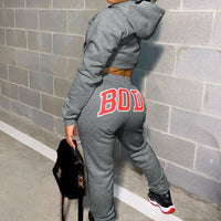 Body Suit | Women's Sweatshirt & Joggers Set-Dark Grey-S-State of Style