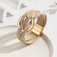 Bohemian Double Circle Leather Bracelet | Women's Fashion Jewellery-Beige-State of Style