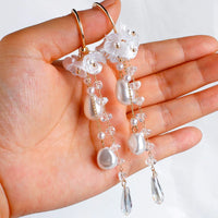 Bohemian Earrings | Pearl and Crystal Dangle Earrings-State of Style