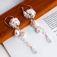 Bohemian Earrings | Pearl and Crystal Dangle Earrings-State of Style
