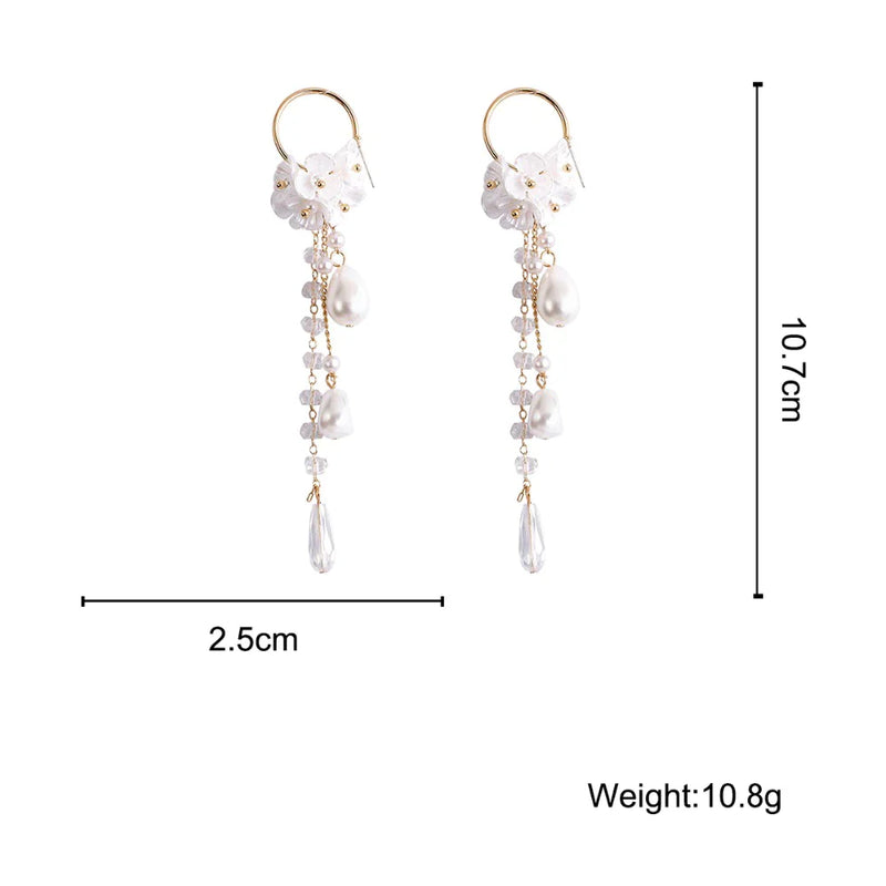Bohemian Earrings | Pearl and Crystal Dangle Earrings-State of Style