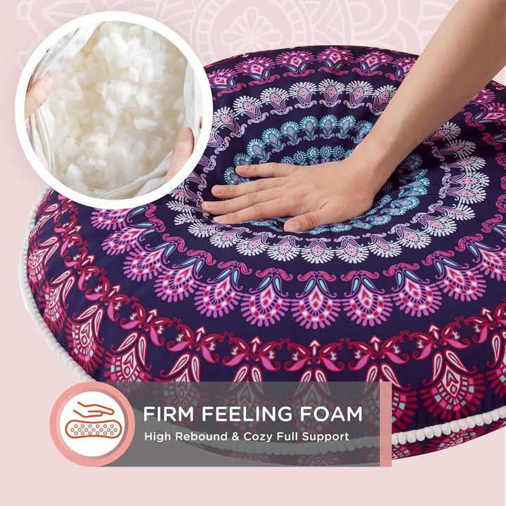 Bohemian Mandala Meditation Floor Cushion-Aqua-State of Style