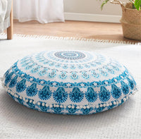 Bohemian Mandala Meditation Floor Cushion-Aqua-State of Style