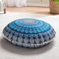 Bohemian Mandala Meditation Floor Cushion-Dark Blue-State of Style