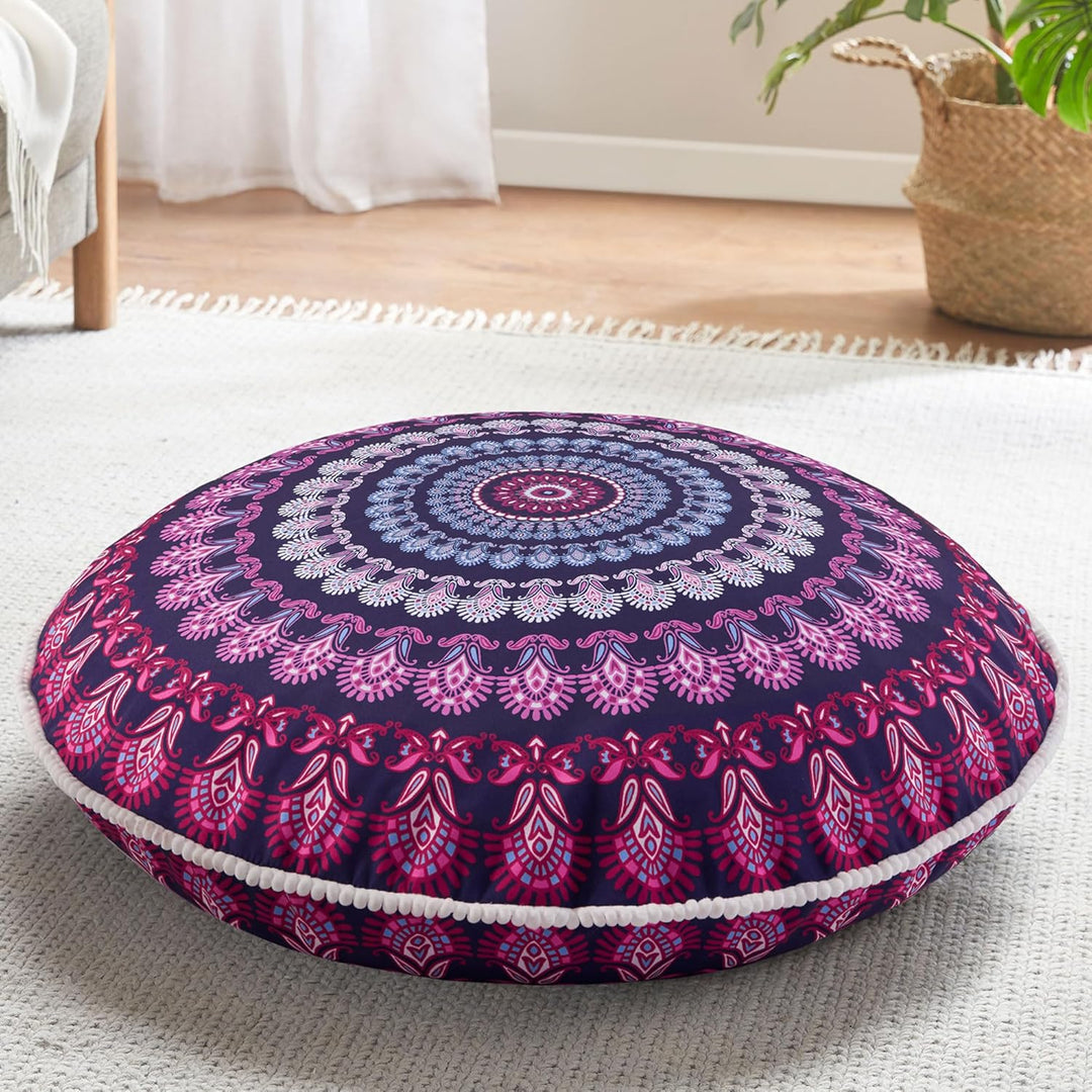 Bohemian Mandala Meditation Floor Cushion-Purple-State of Style