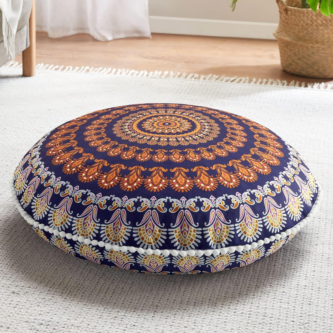 Bohemian Mandala Meditation Floor Cushion-Yellow-State of Style