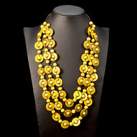 Bohemian Multi-Layered Wooden Bead Necklace-GELB-State of Style