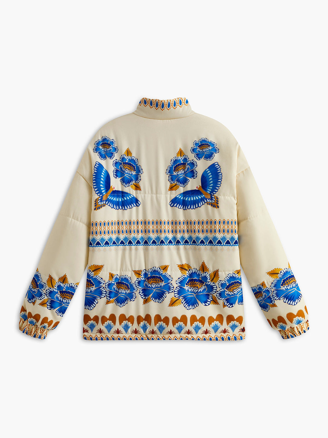 Bohemian Printed Winter Coat with Zip - Zahara-S-State of Style