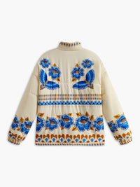 Bohemian Printed Winter Coat with Zip - Zahara-S-State of Style