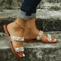 Bohemian Slip-On Women's Sandals with Pearl Decoration – Elvyna-Black-3-State of Style