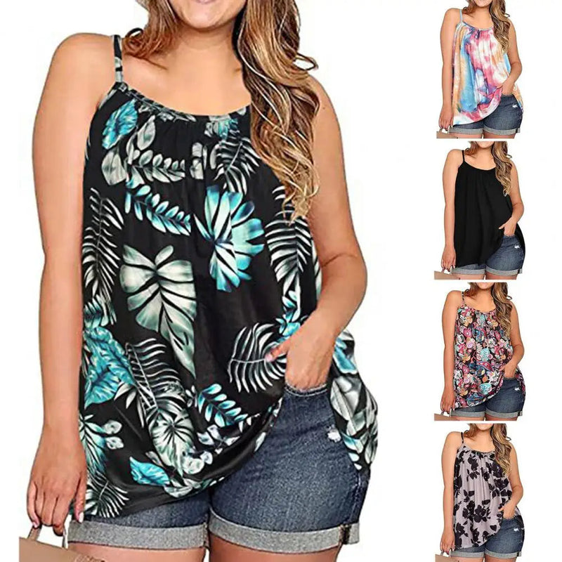Bohemian Summer Sling Top in Plus Size-Black-2XL-State of Style