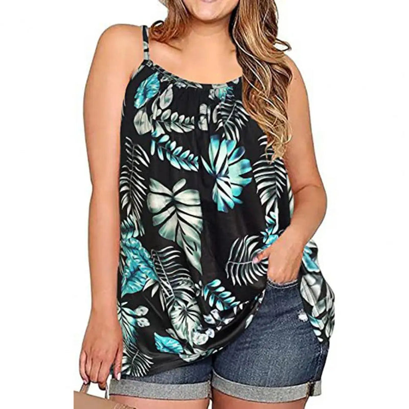 Bohemian Summer Sling Top in Plus Size-Green-2XL-State of Style