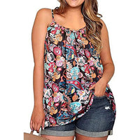 Bohemian Summer Sling Top in Plus Size-Red-2XL-State of Style