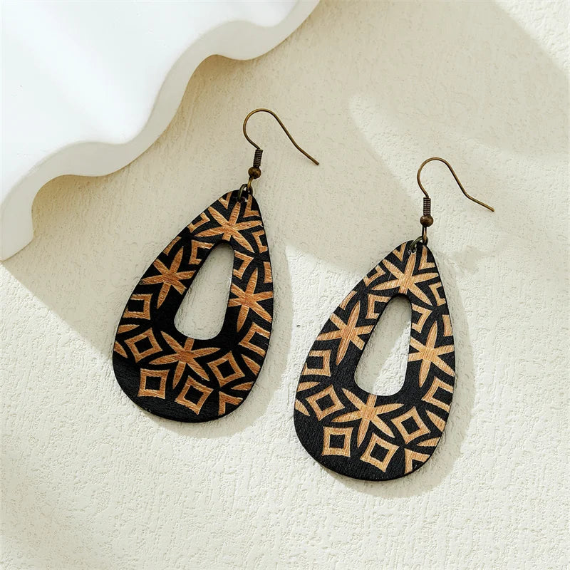 Bohemian Wood Earrings | Handmade Boho Style-State of Style