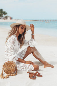 Boho beach dress with net lace in layered look – Alina-S-State of Style