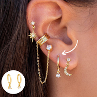 Boho Chic Earrings Set - Amira-Gold-Pave CZ Hoop-State of Style