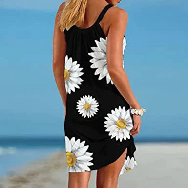 Boho Chic summer dress with floral print – Karla-Blue-S-State of Style