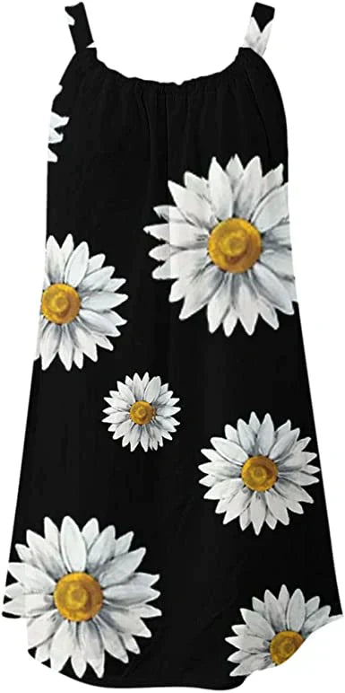 Boho Chic summer dress with floral print – Karla-Blue-S-State of Style