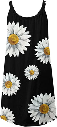 Boho Chic summer dress with floral print – Karla-Blue-S-State of Style