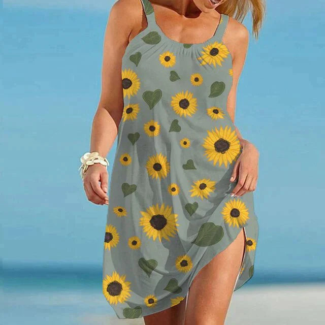 Boho Chic summer dress with floral print – Karla-Gray-S-State of Style