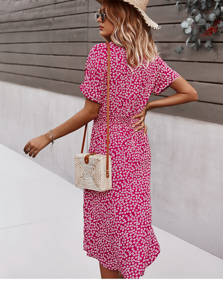 Boho Flower Midi Dress - Isla-Blue-S-State of Style