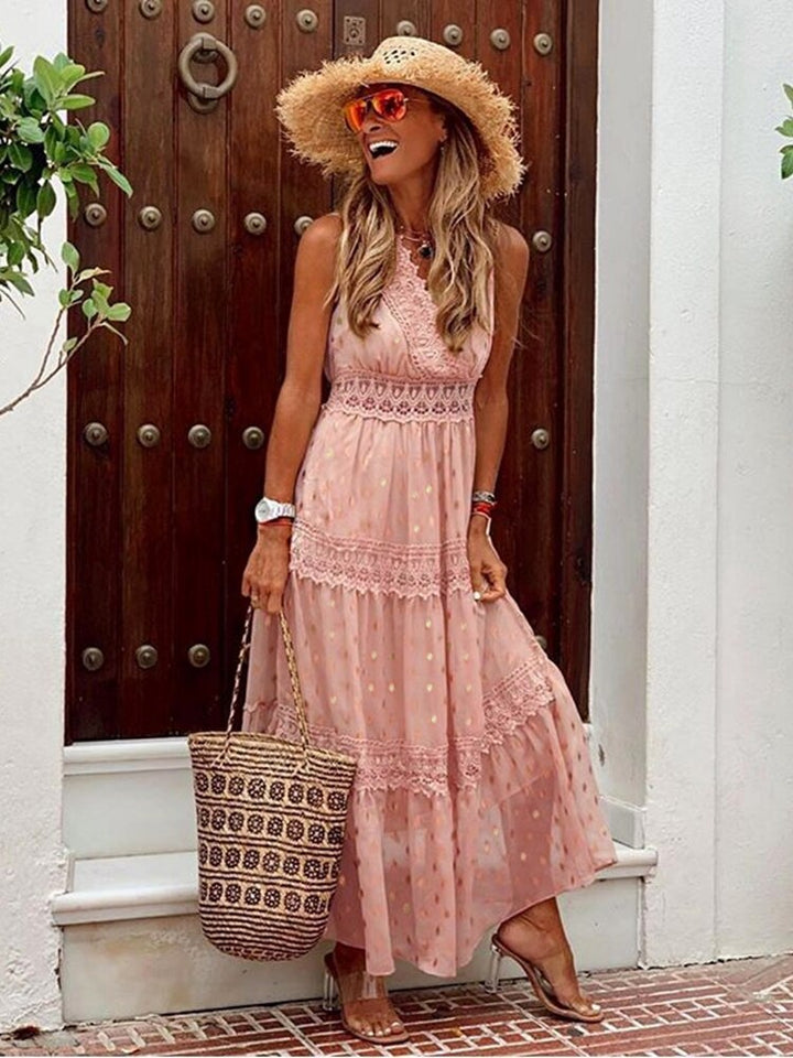 Boho Ibiza Dress - Solana-Pink-S-State of Style