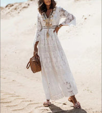 Boho Maxi Dress - Elvira-Beige-S-State of Style