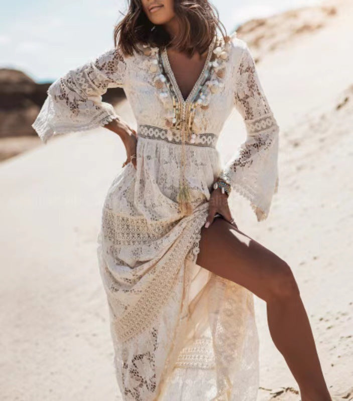 Boho Maxi Dress - Elvira-Beige-S-State of Style