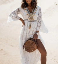 Boho Maxi Dress - Elvira-White-S-State of Style