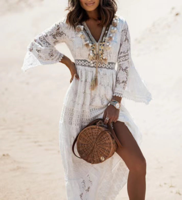 Boho Maxi Dress - Elvira-White-S-State of Style