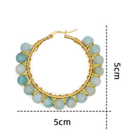Boho Natural Crystals Large Hoop Earrings - Sanne-Amazonite-State of Style