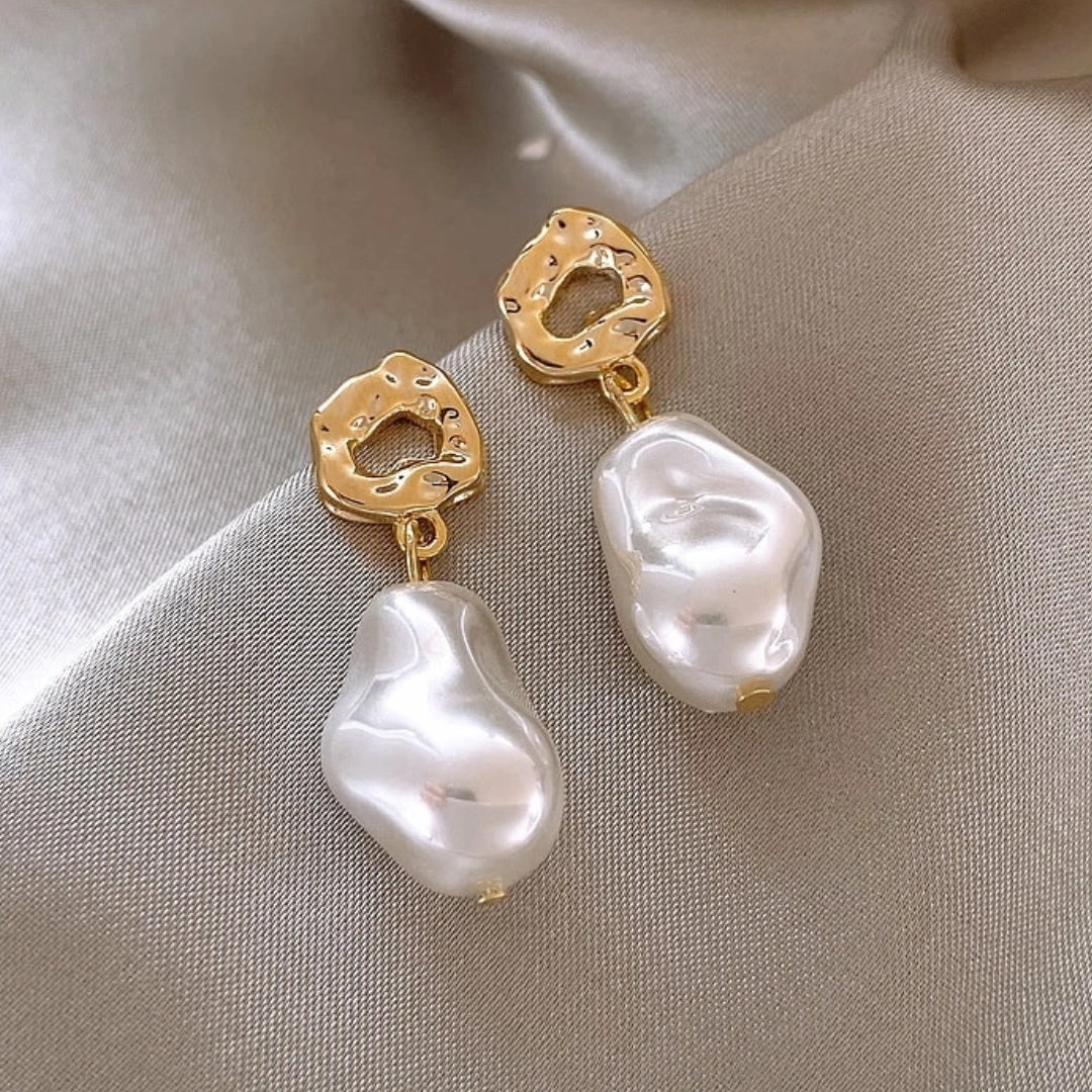 Boho Pearl Earrings in Gold - Mara-State of Style