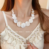 Boho Shell Necklace - Naya-Round Shell Necklace-State of Style