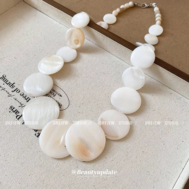 Boho Shell Necklace - Naya-Round Shell Necklace-State of Style