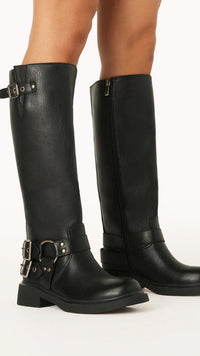 Bold Black Combat Boots - Aris-5-State of Style